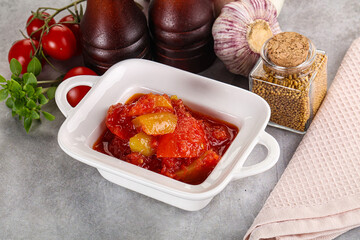Hungarian lecho with bell pepper