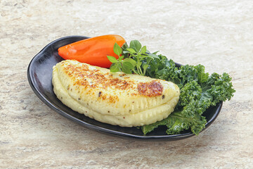 Roasted traditional cheese haloumi