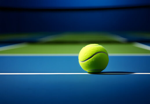 tennis ball on court ai generative