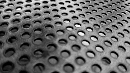 black sheet metal texture with dotted holes