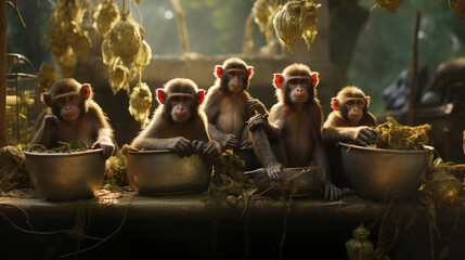 monkey photo illustration - obrazy, fototapety, plakaty