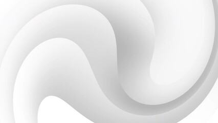 Bright grey white curve waves flow abstract motion background. Seamless loop 4K video