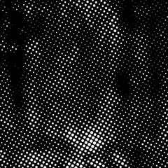 White grunge halftone dotted backdrop. Trendy distress dirty design element. Spotted circles. Overlay dots texture. Grungy style