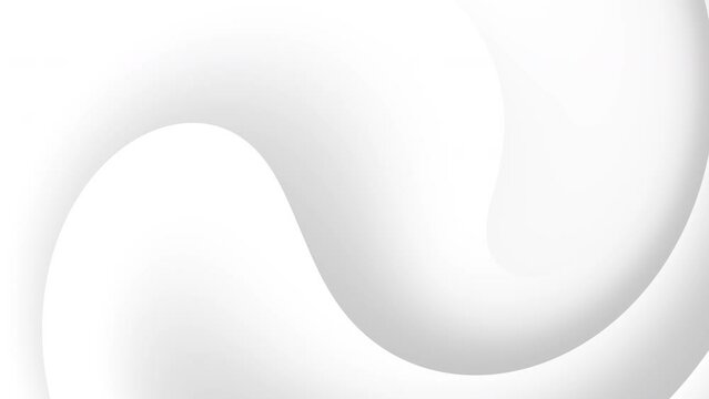 Light white and grey curve waves flow abstract animation motion background. Seamless loop 4K video