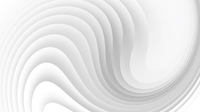 White grey curve waves animation abstract corporate motion background. Seamless looping 4K video