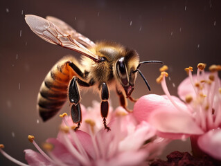 bees hover on flowers