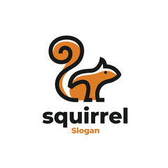 squirrel modern logo vector