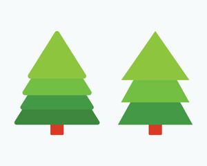 Collection of green tree cartoons