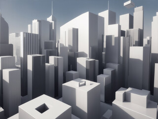 3d modern city background, generative ai