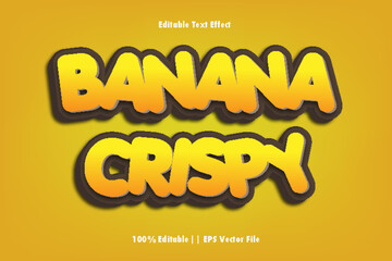 Banana Crispy Editable Text Effect 3D Emboss Style