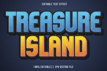Treasure Island Editable Text Effect 3D Gradient Style