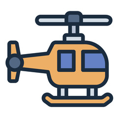 Helicopter filled line icon