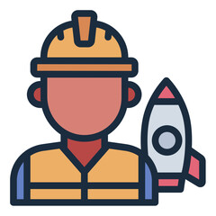 Aerospace Engineer Profession filled line icon