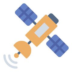 Satellite communication flat icon