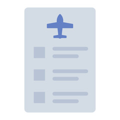 Obraz premium Checklist of plane travel itenary flat icon