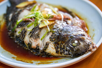 A delicious steamed tilapia dish
