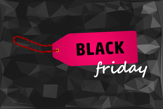 Black Friday sales tag. Black Friday design, sale, discount, advertising, marketing price tag.