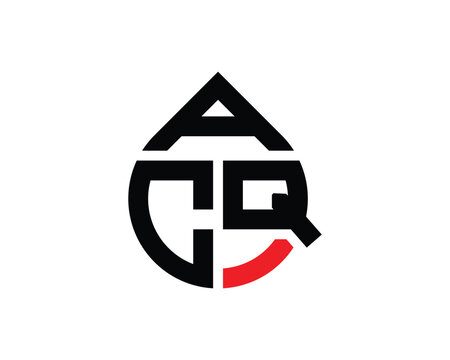 Water drop shape ACQ letter logo design. ACQ drop logo simple design.