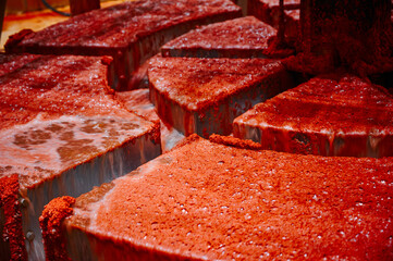 Solid residual of potassium salt in floatation machine basin