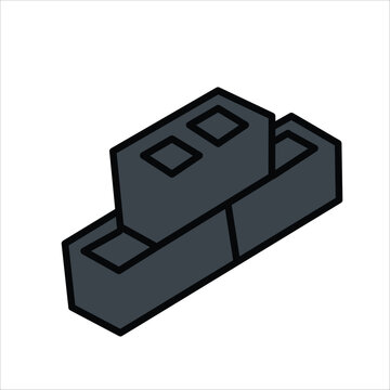 Concrete block concept icon design stock illustration