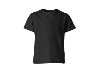 Black blank T-shirt wear product outfit for design concept mock up on transparent background