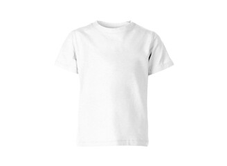 Isolated white blank T-shirt wear product outfit for design concept mock up on transparent background - obrazy, fototapety, plakaty