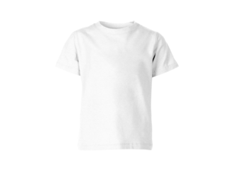 Isolated white blank T-shirt wear product outfit for design concept mock up on transparent background