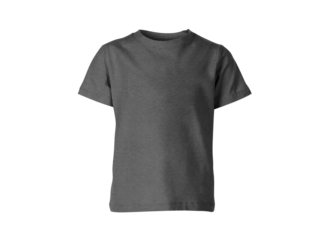 Gray blank T-shirt wear product outfit for design concept mock up on transparent background