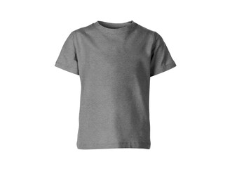 Isolated gray blank T-shirt wear product outfit for design concept mock up on transparent background