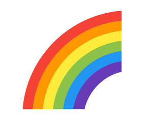 Obraz premium Half of a full rainbow icon, showing six bands of color red, orange, yellow, green, blue, violet