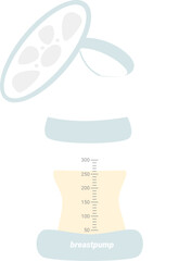 Obraz premium Breast pump for breastfeeding equipment vector