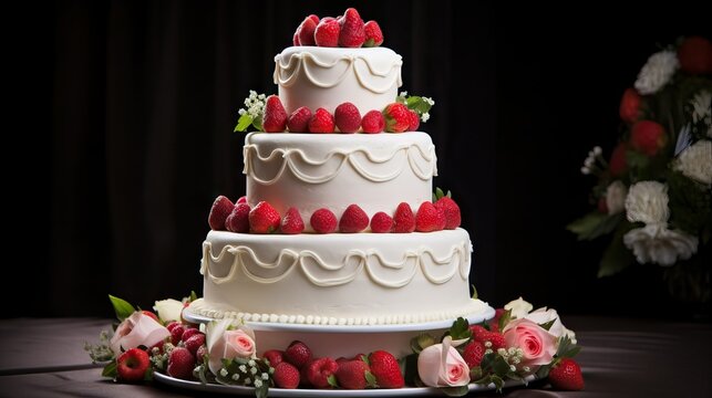 weddng cake with strawberries