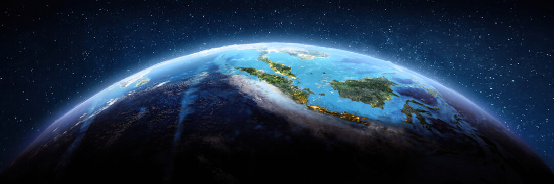 Sumatra and Java islands air view