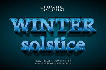 Winter solstice editable text effect 3 dimension emboss modern style
