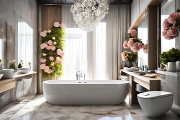 Fototapeta na wymiar bathroom with flowers