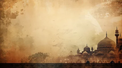 Foto op Plexiglas Abstract Grunge Background with Oriental Ornaments Mosque Backgr © BornHappy