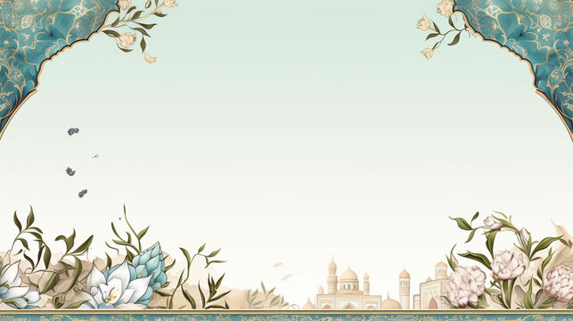Amazing Islamic Floral Frame for Your Design Mosque Background