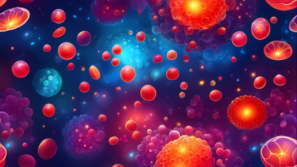 Obraz na płótnie Canvas Colorful background made of blood cells.