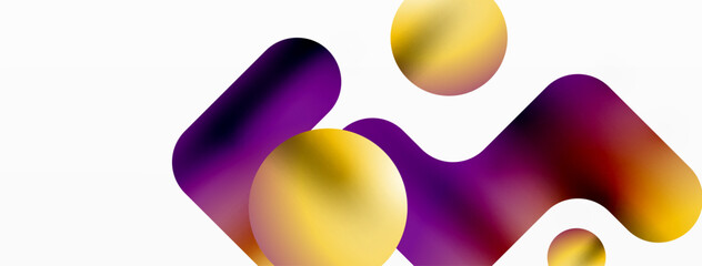 Gradient Geometry. Minimalist Fusion of Lines and Circles, Crafting Serene, Captivating Abstract Background