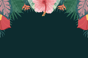 Tropical Leaf Illustration Frame Background