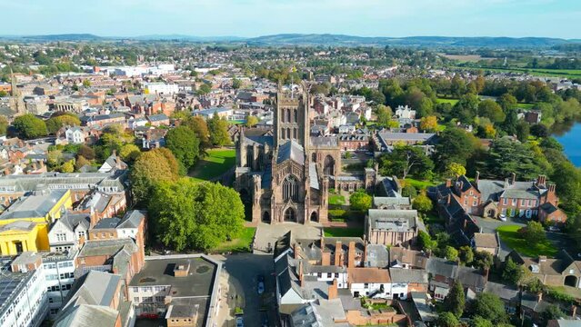 Arial view of Hereford Cathedral
