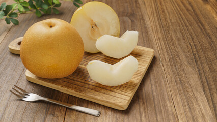 カットされた日本の梨