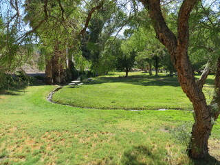 Quiet Grassy Area Near Scotty's Castle Death Valley 