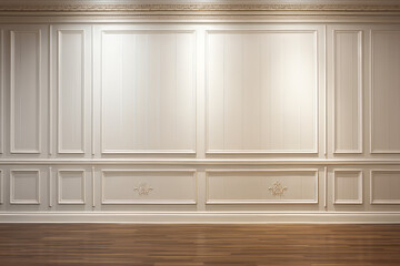 empty wall of wainscoting