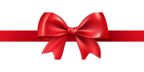 a red ribbon bow on a white background