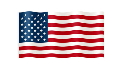 American flag isolated on transparent background. usa flag, 4th of july ceramony, png, united states of america flag, transparent background