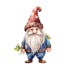 watercolor boho cute gnome clipart