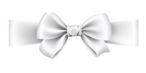 Naklejka premium a white ribbon bow on a white background