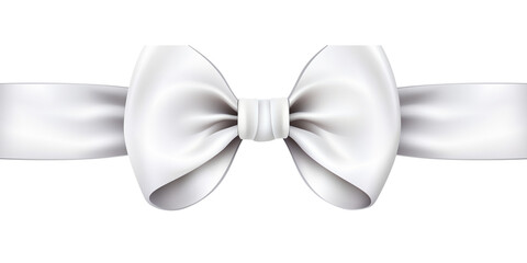 Naklejka premium a white ribbon bow on a white background
