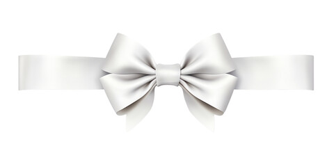 a white ribbon bow on a white background